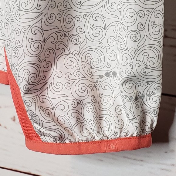 REI Scroll Paisley Pattern White and Orange Windbreaker - Picture 5 of 11